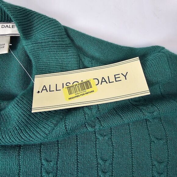 Nwt Allison Daley Green Sweater Sz 2x Pullover Office Casual Holiday Mock T0403 - Picture 7 of 10